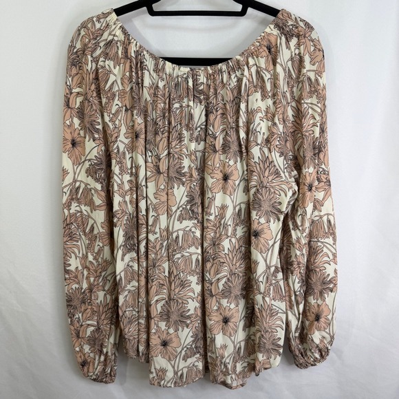 Karen Kane Womens Flowy Floral Peasant Blouse Top 1X NWT $148 Romantic Boho - Picture 9 of 12